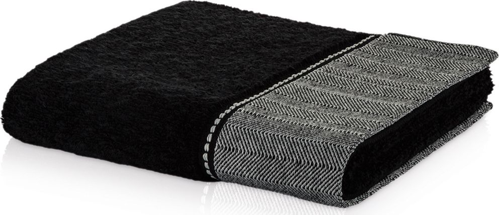 Moeve Ręcznik kąpielowy Brooklyn czarny z jodełką 80x150 cm