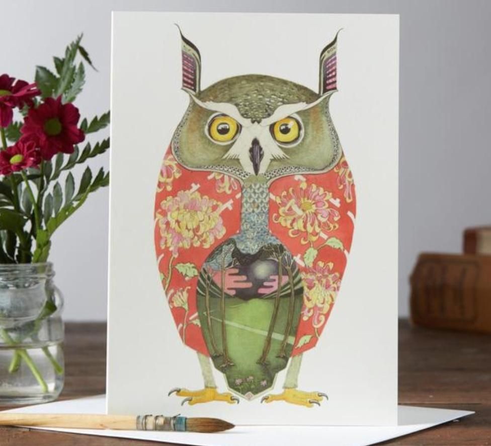 DM Collection Karnet A023 B6 + koperta Sowa z długimi uszami