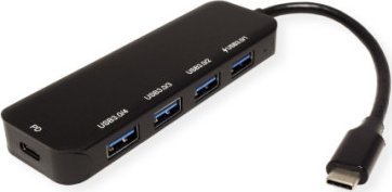 HUB USB Value VALUE Hub USB 3.2 Gen 1, 4-portowy, kabel połączeniowy typu C, z 1 portem PD