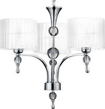 Lampa wisząca Azzardo Abażurowa lampa wisząca Impress do salonu biała chrom