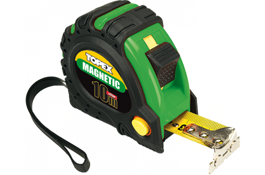 Topex Miara stalowa zwijana magnetyczna 10m/32mm (27C340)