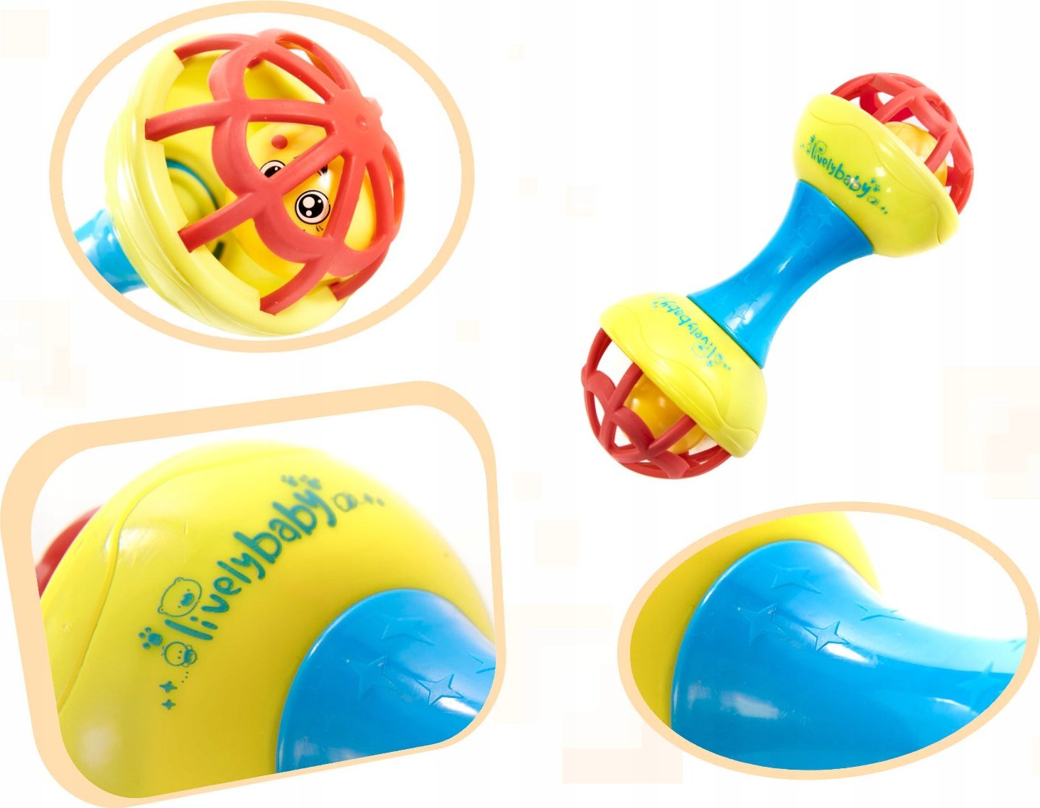 Grzechotka gumowy gryzak hantelek