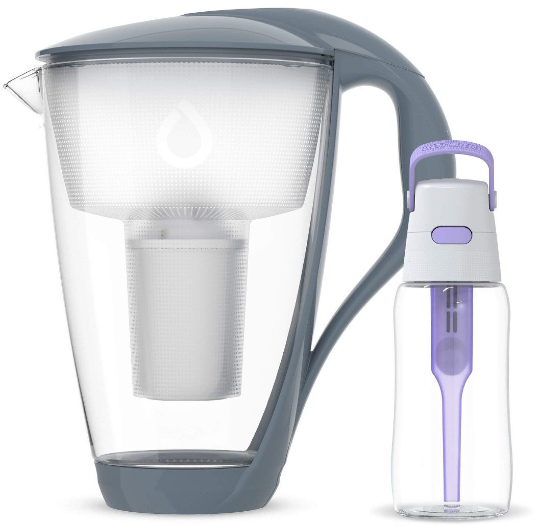 Szklany Dzbanek Dafi CRYSTAL Stalowy Classic z Fioletową Butelką Solid 0,5