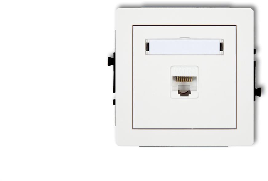 DECO Mechanizm gniazda komputerowego pojedynczego 1xRJ45, kat. 5e, 8-stykowy, biały mat 25DGK-1