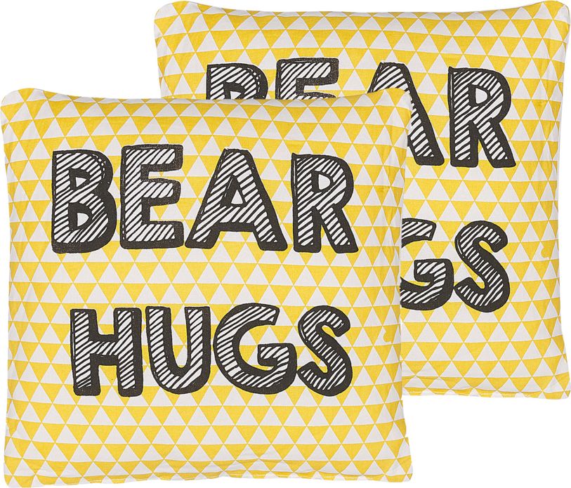 Beliani Zestaw 2 poduszek dla dzieci z nadrukiem 40 x 40 cm żółty RADZKOT