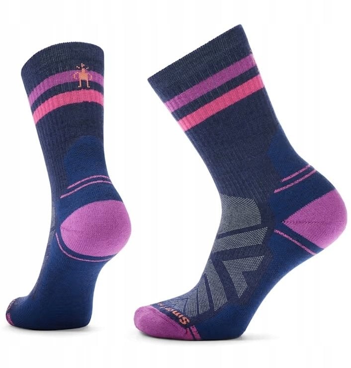W'S Hike Light Cushion Tube Stripe Crew Socks, N59 | deep navy/power pink, L