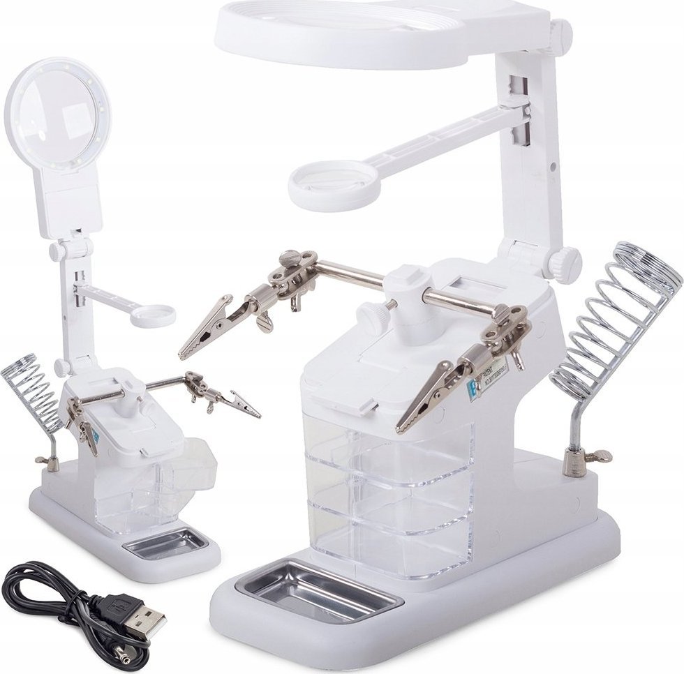 Verk LUPA TRZECIA RĘKA 10 LED SMD UCHWYT LUTOWANIA 25x