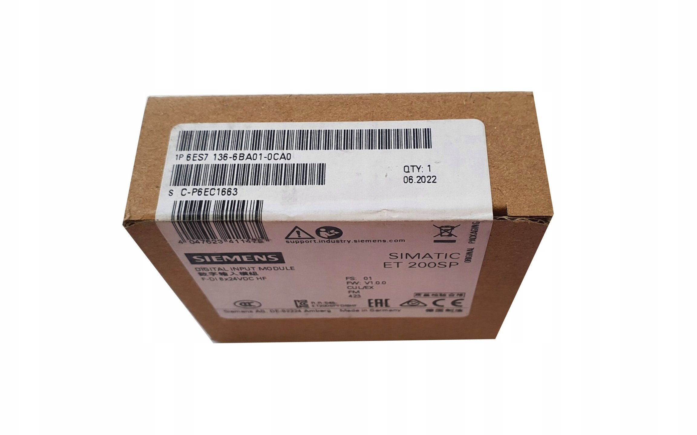 Siemens 6ES7136-6BA01-0CA0 SIMATIC DP Moduł elektroniczny dla ET 200SP (6ES71366BA010CA0)