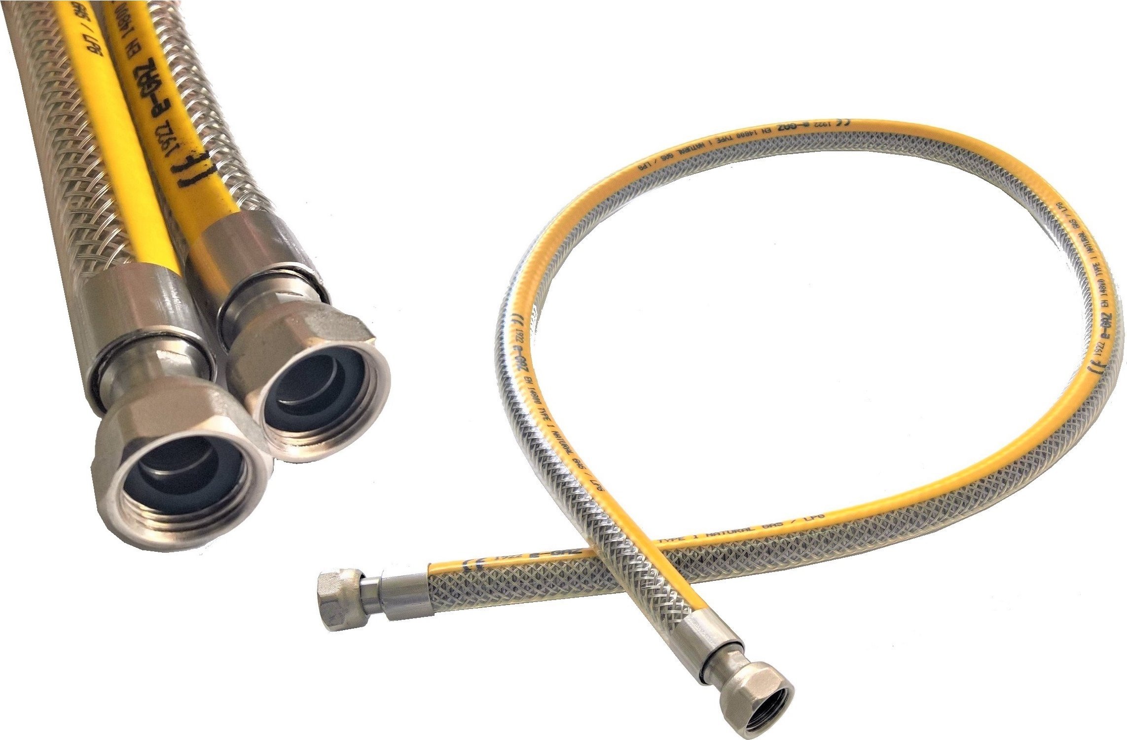 PROFITOR Przewód gazowy z dwoma nakrętkami obrotowymi G 1/2” e-GAZ Typ 111 GW/GW L = 1000