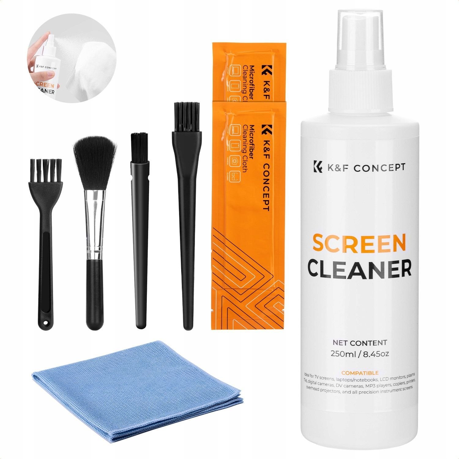 Zestaw Czyszczący Do Czyszczenia Laptopa Komputera Monitora Klawiatury K&f / Kf08.060 / Largedisplay Cleaning Kit