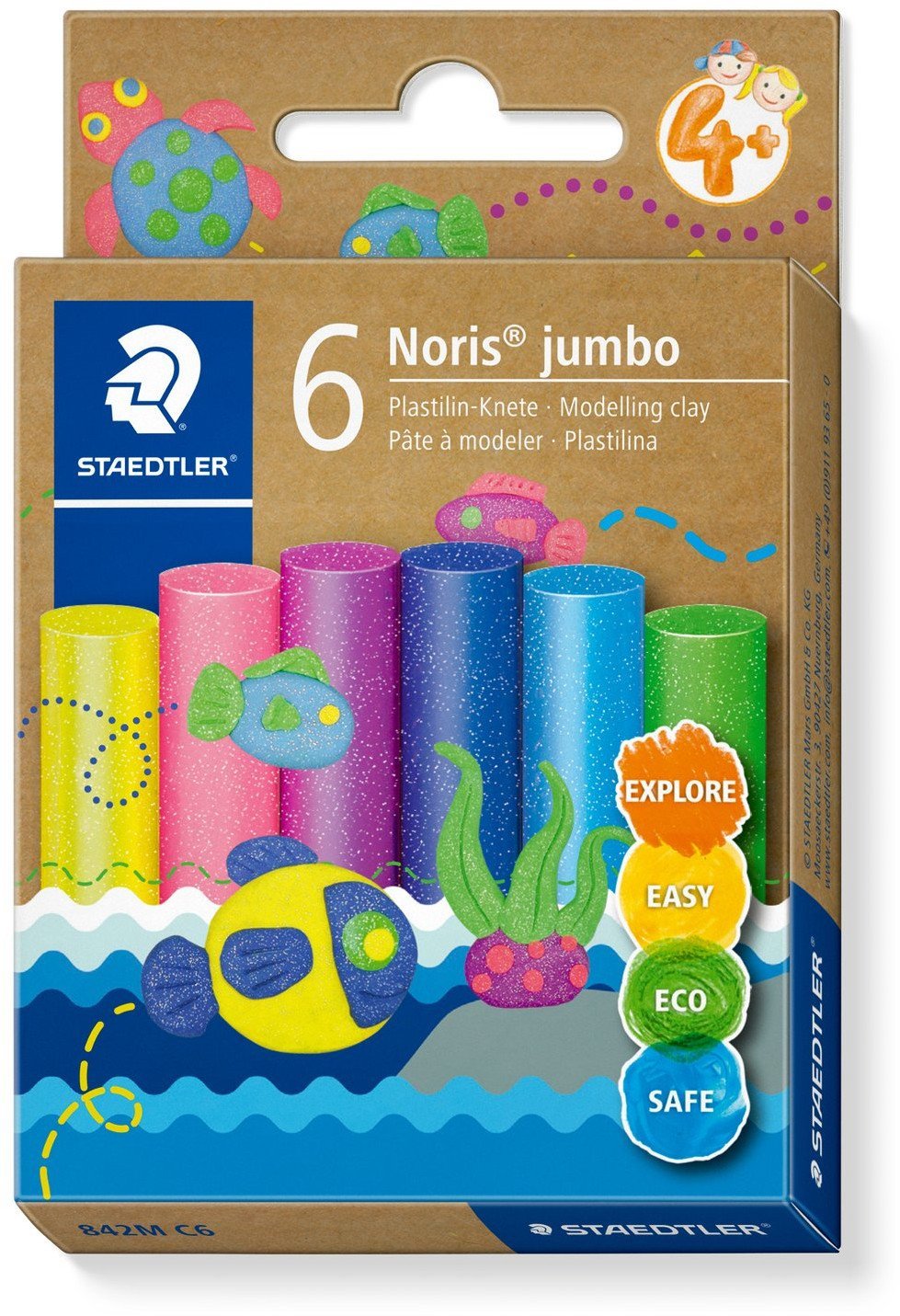 STAEDTLER Plastilin-Knete Noris Jumbo glitter