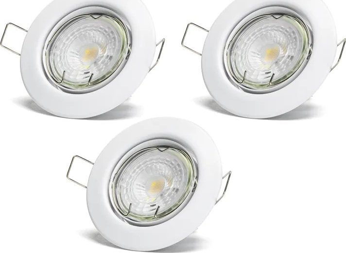 Aigostar Reflektor LED o regulowanym kącie świecenia 4,5 W 4000 K białe 3 sztuki Reflektor LED o regulowanym kącie świecenia 4,5 W 4000 K wycięcie: