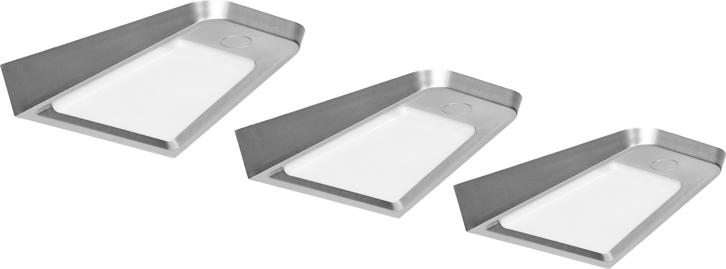 Orno DIKI zestaw 3 lamp podszafkowych LED, 3x2W, 4000K, z wyłącznikiem bezdotykowym, srebrny