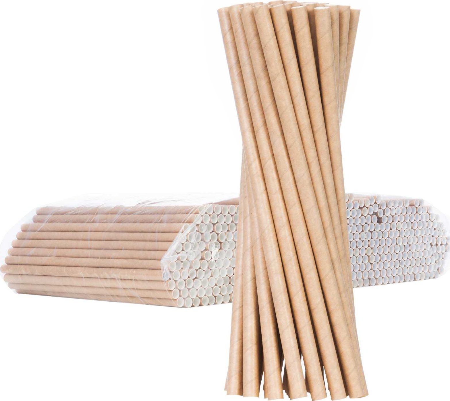 GSG słomki papierowe BIO* PAPER STRAWS grube 8/205mm brązowe 500 sztuk (1009893)