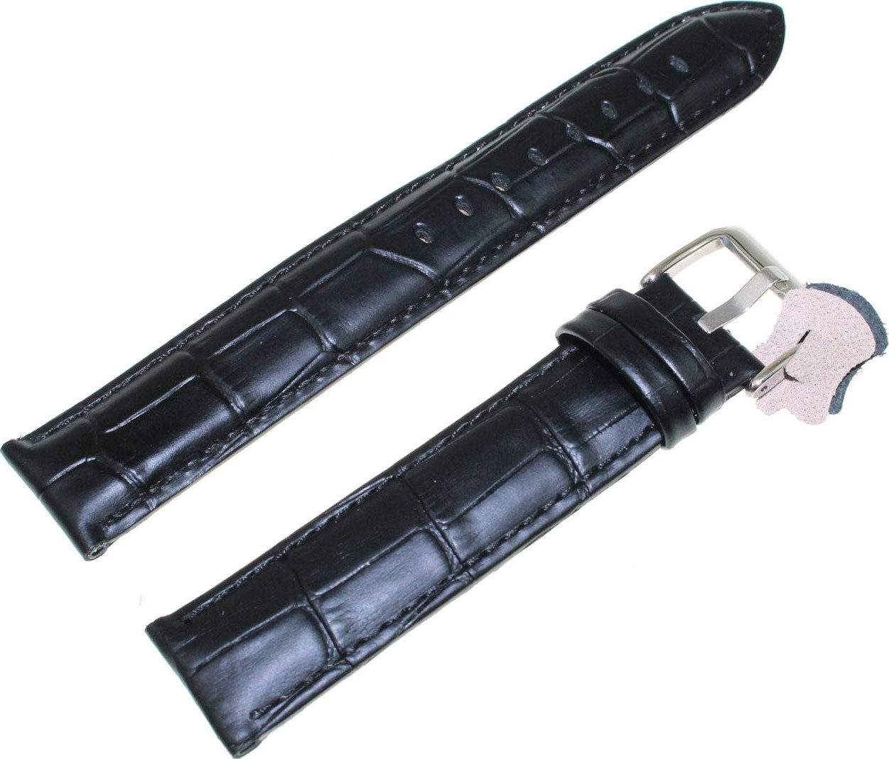 Diloy Skórzany pasek do zegarka 20 mm Diloy 368EL.20.1 czarny XL .