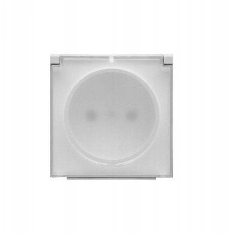 Simon 55 Pokrywa gniazda wtyczkowego pojedynczego z klapką transparentą do: SGZ1CM, SGZ1M Biały mat TGZ1BUZP/111A