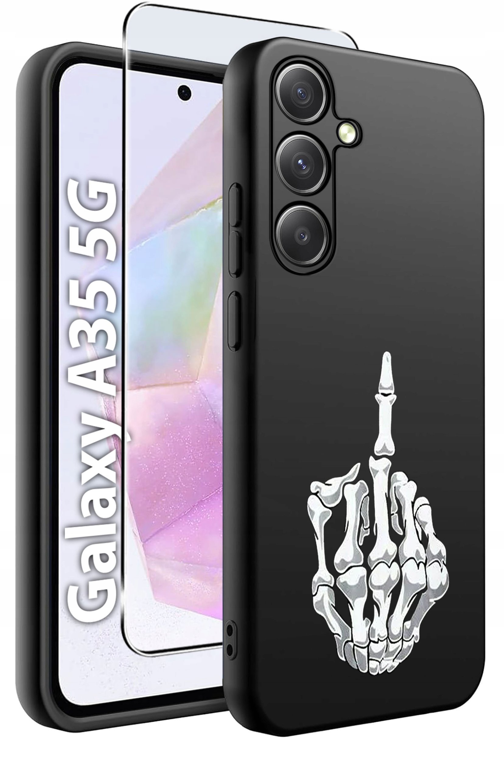 ETUI do Samsung A35 5G WZORY | SILIKONOWE MATT CASE + SZKŁO HARTOWANE 9H