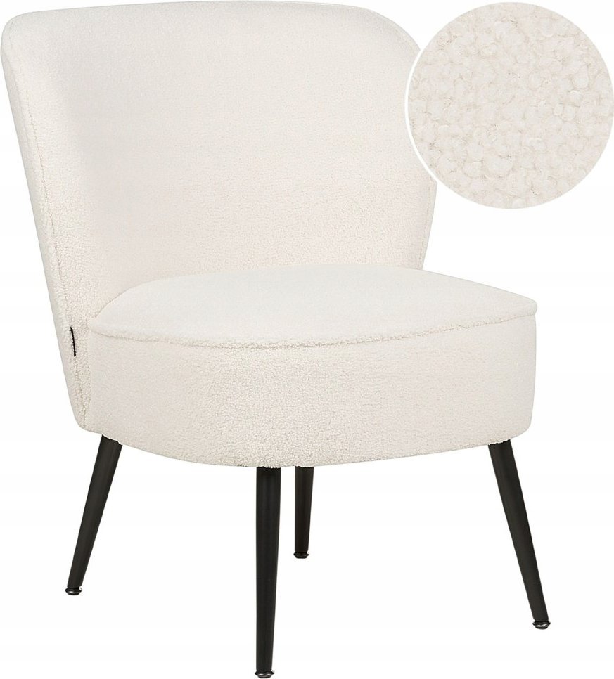 Beliani Fotel boucle biały VOSS