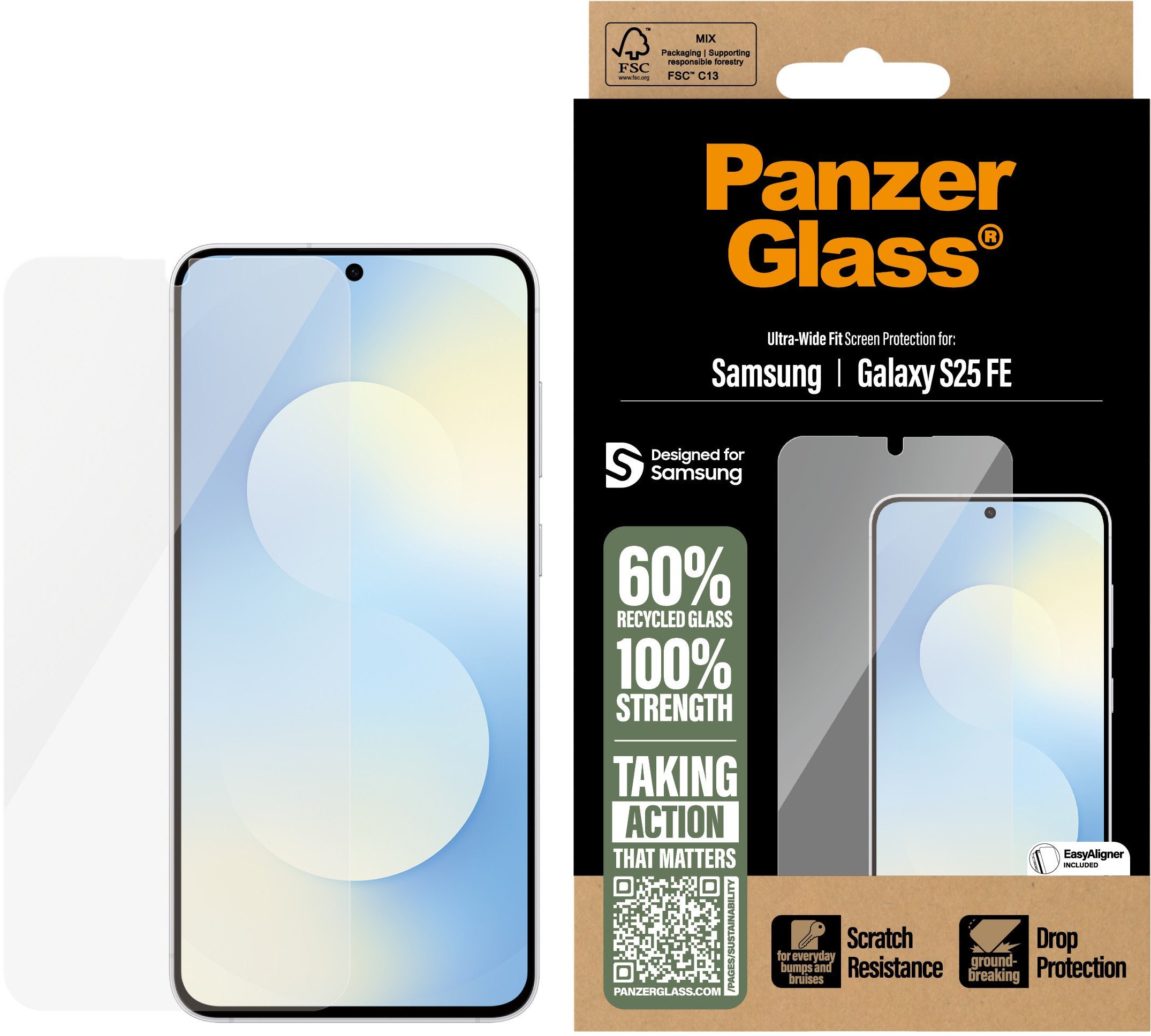 PanzerGlass Screen Protector Galaxy S25 FE/UWF EasyAligner