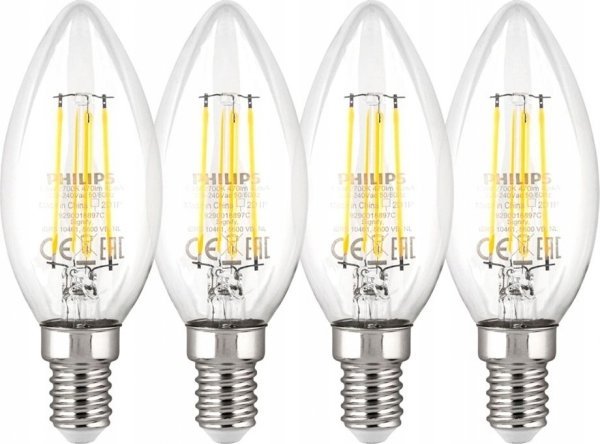 Philips Philips LED Lamp E14 4-Pack 40W 2700K Filament candle