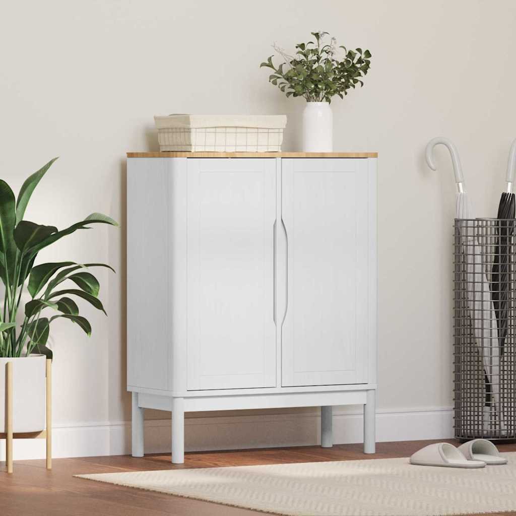 vidaXL Bufet Biały 70 x 30 x 70,5 cm Lite drewno sosnowe