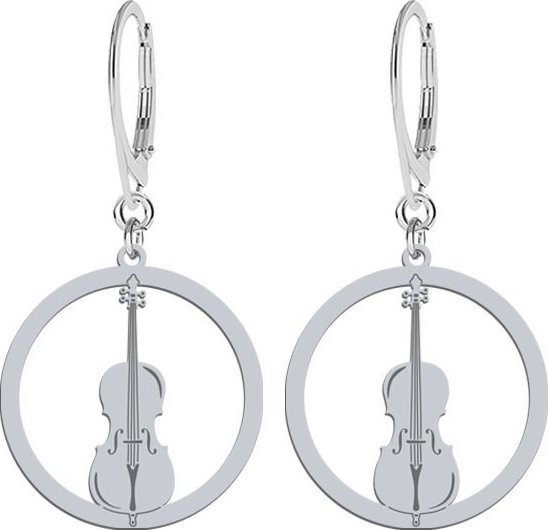 MEJK Jewellery Kolczyki Srebrne Wiolonczela GRAWER GRATIS