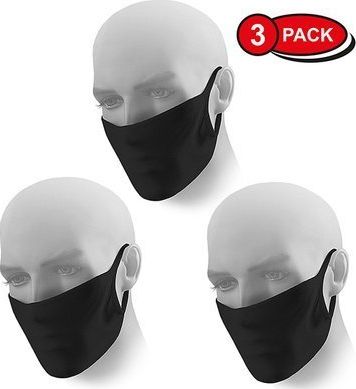 Maska Ochronna Wielorazowa Antywirusowa Dwuwarstwowa Czarna 3 szt.