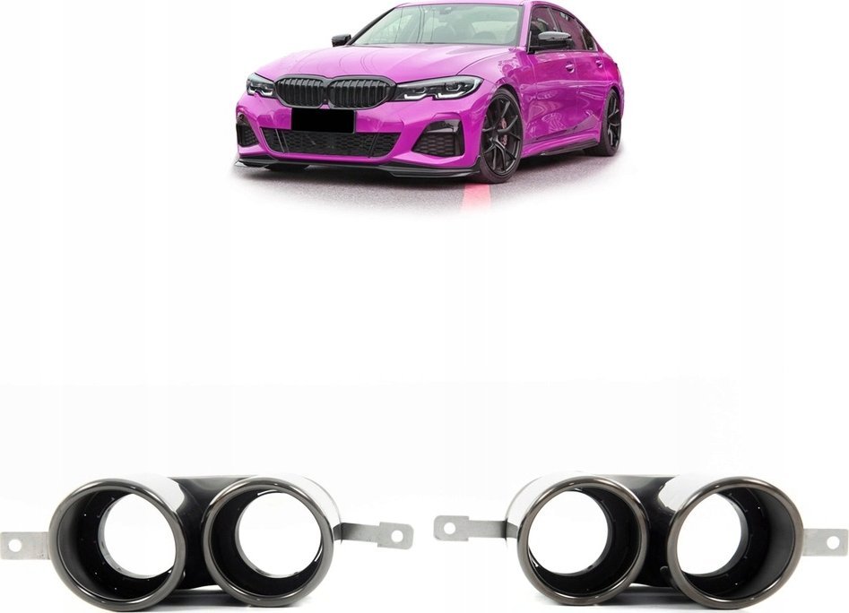 Końcówki tłumika Black BMW 3 (G20) Sedan 2018-obecnie