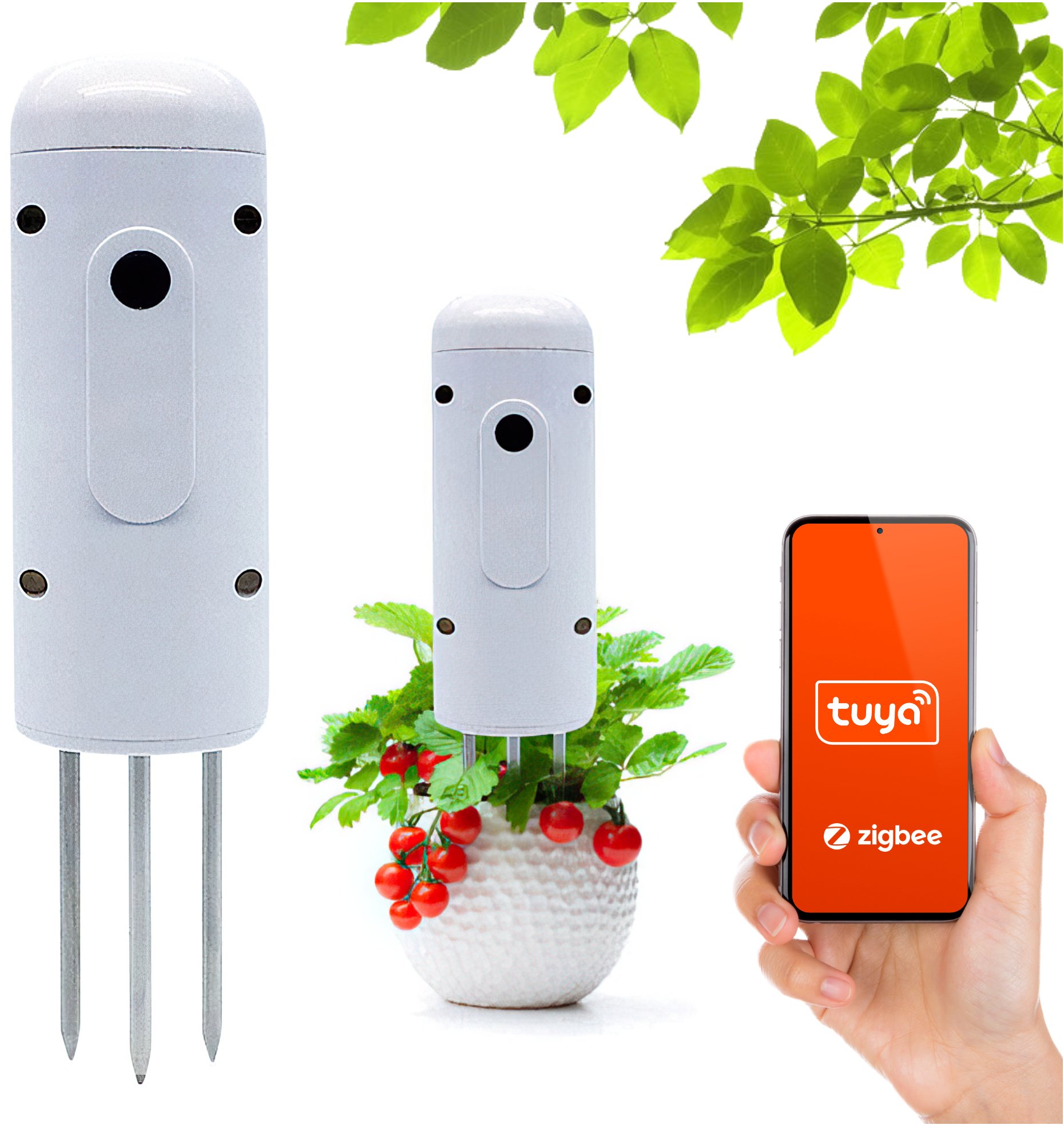 Smart Bezprzewodowy Czujnik Sonda Temperatury Wilgotności Gleby Zigbee Tuya