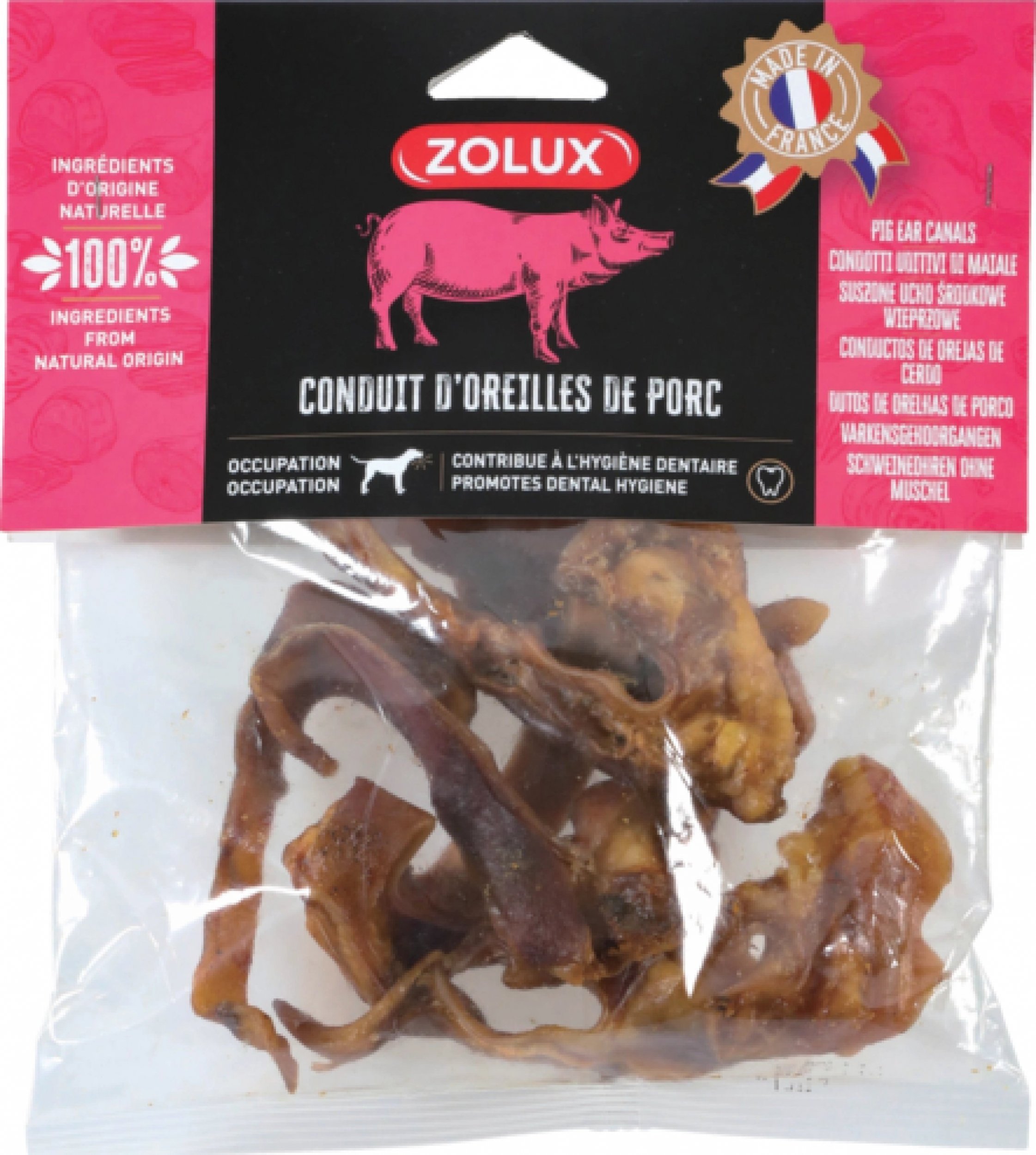 Zolux ZOLUX Ucho wewnętrzne wieprzowe kawałki 150 g