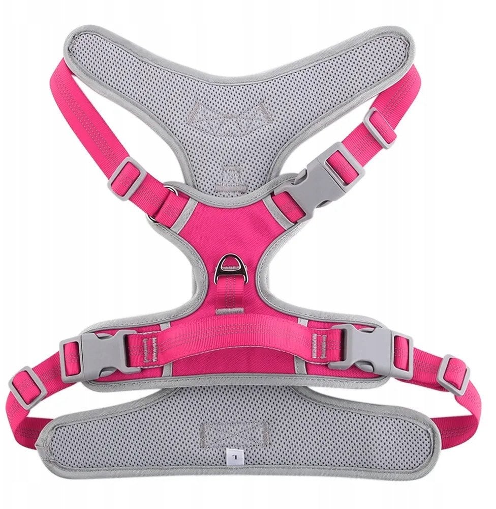 Szelki dla psa OXFORD B rozmiar M różowo szare