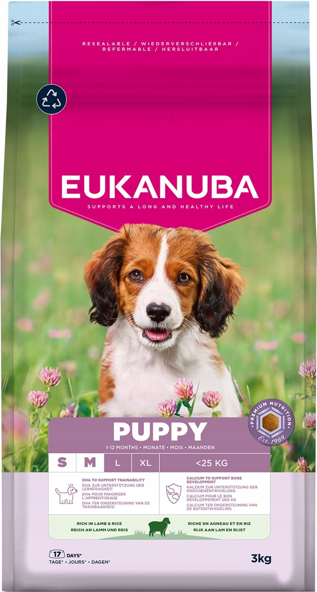 EUKANUBA Puppy&Junior Small/Medium Lamb & Rice 3kg