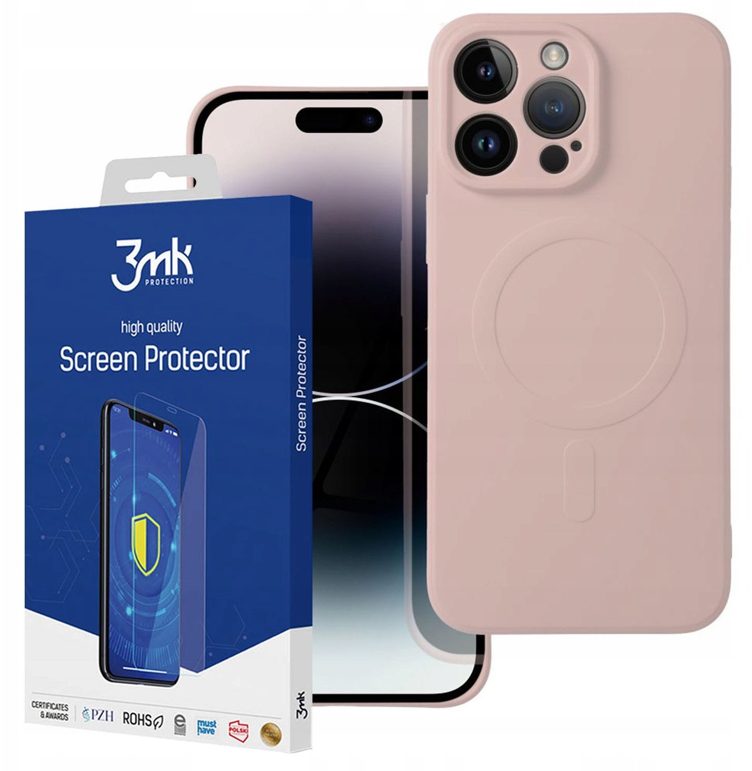 Futerał SILICONE MAG COVER kompatybilny z MagSafe do IPHONE 14 Pro Max różowy