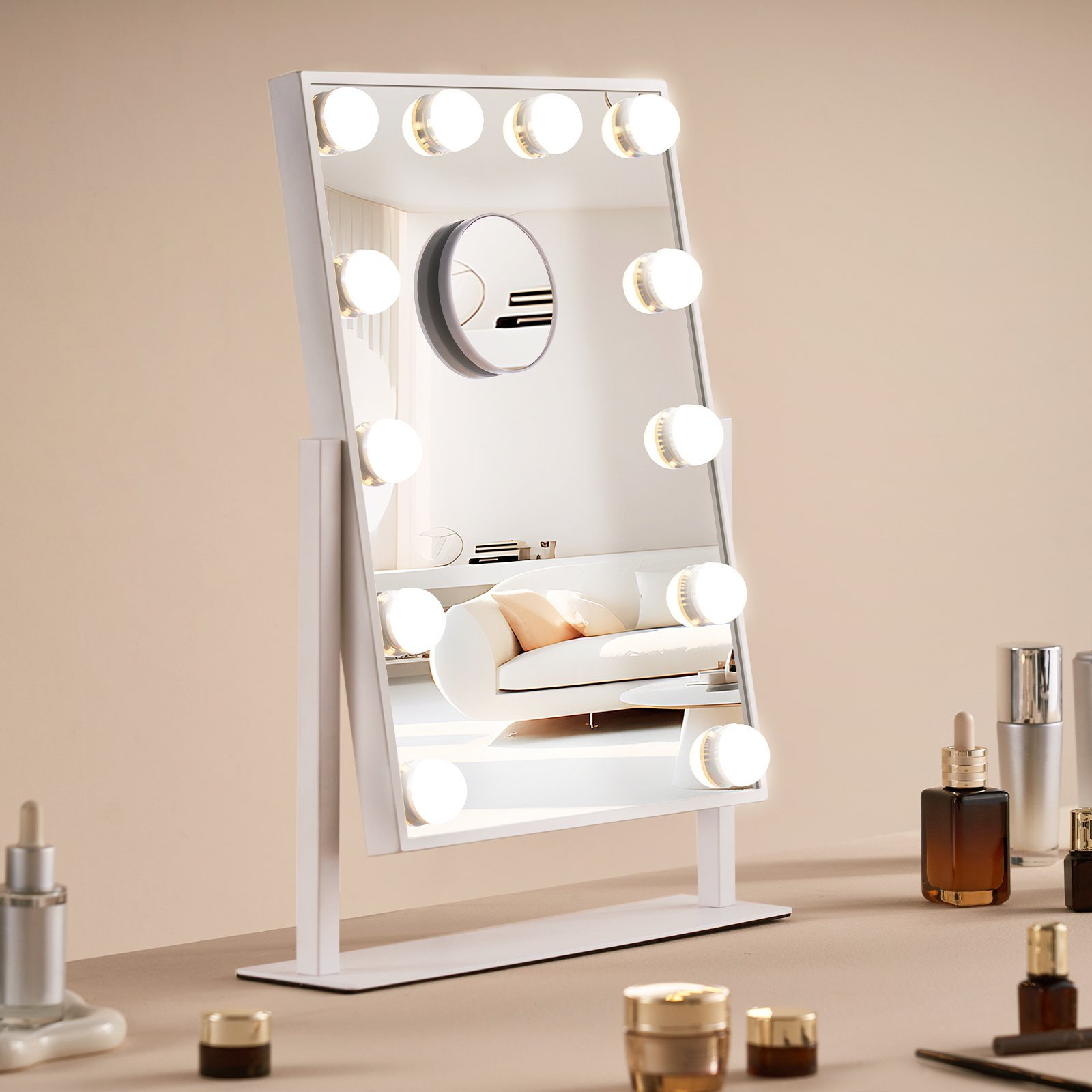 Lustro do Makijażu z Podświetleniem LED i Lusterkiem Powiększającym 5x