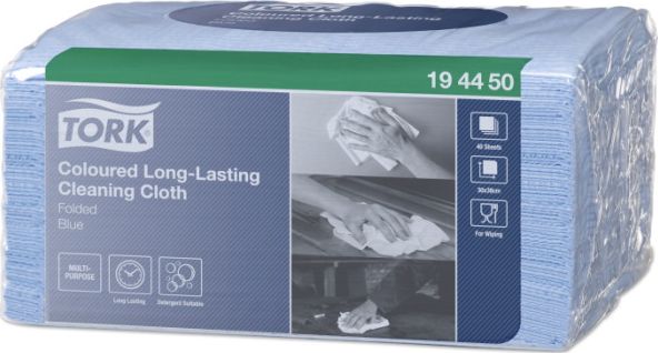 Tork Tork - Wielorazowe ściereczki włókninowe, 1-warstwowe, premium - Niebieskie