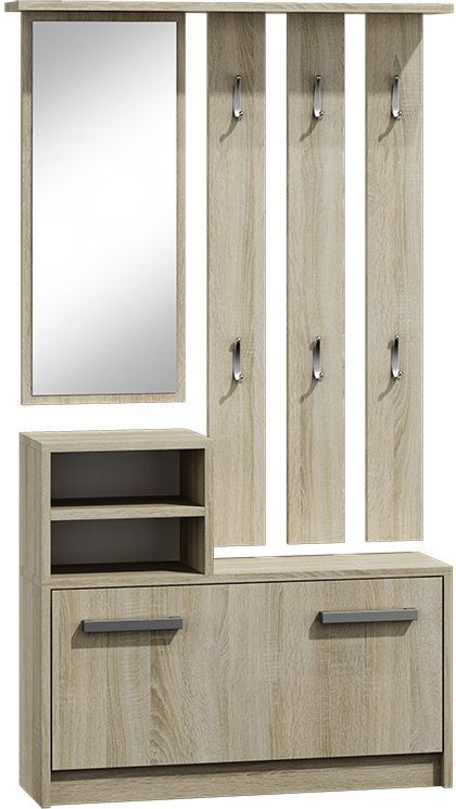 Topeshop garderoba wieszak lustro szafka na buty, dąb sonoma (4560506) (GAR SONOMA CDF)