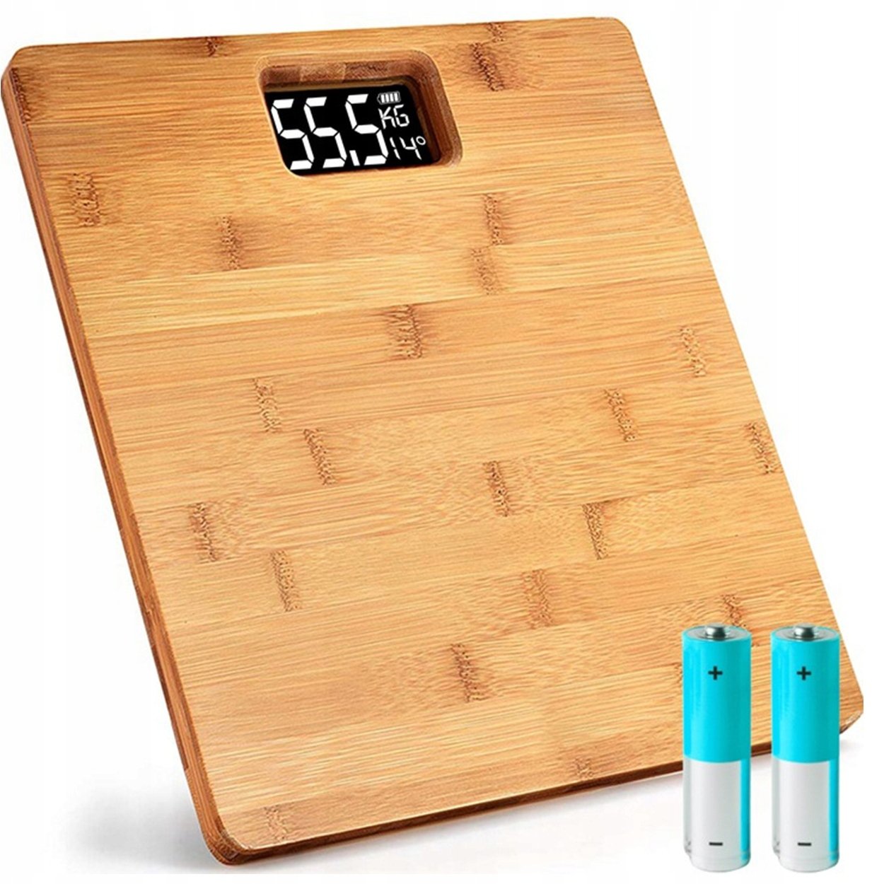 Waga łazienkowa elektroniczna bambusowa klasyczna antypoślizgowa 180 kg