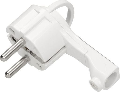 Orno Wtyczka płaska 2P+Z Uni-Schuko z uchwytem biała OR-AE-1379/W