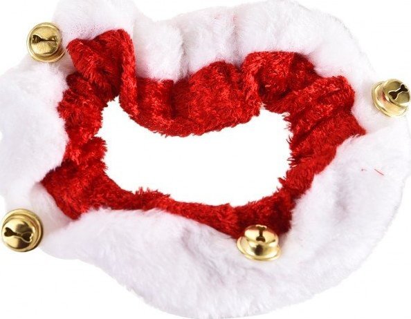 Barry King Świąteczny szalik/komin z dzwoneczkami dla psa, czerwony, 8,5x7,5cm