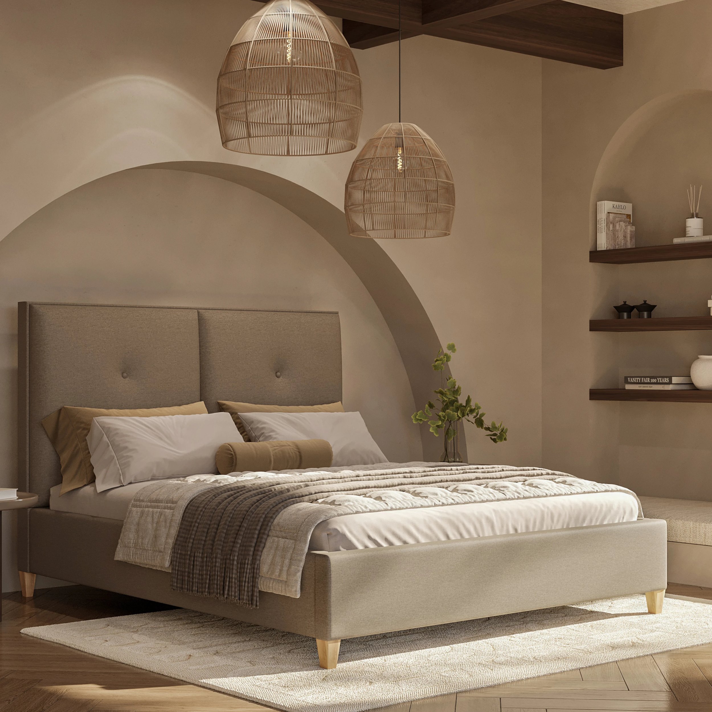 Łóżko Magnolia z Guzikiem 160x200 cm, Grupa 2, Pojemnik: Tak ramowe/kontynentalne, tapicerowane, z pojemnikiem