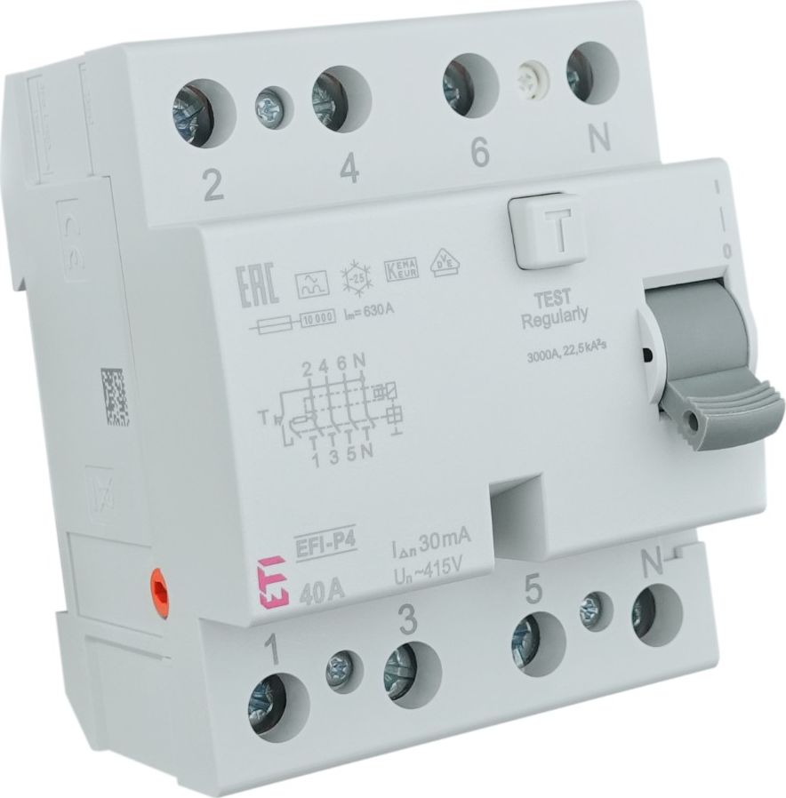 Eti-Polam Wyłącznik różnicowoprądowy 4P 40A 0,03A EFI-P4 A 40/0.03 002061512