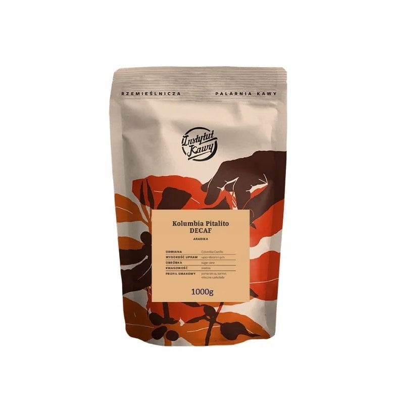 Kawa ziarnista Instytut Kawy Kawa ziarnista Kolumbia Pitalito Decaf Espresso - kawa bezkofeinowa 1kg