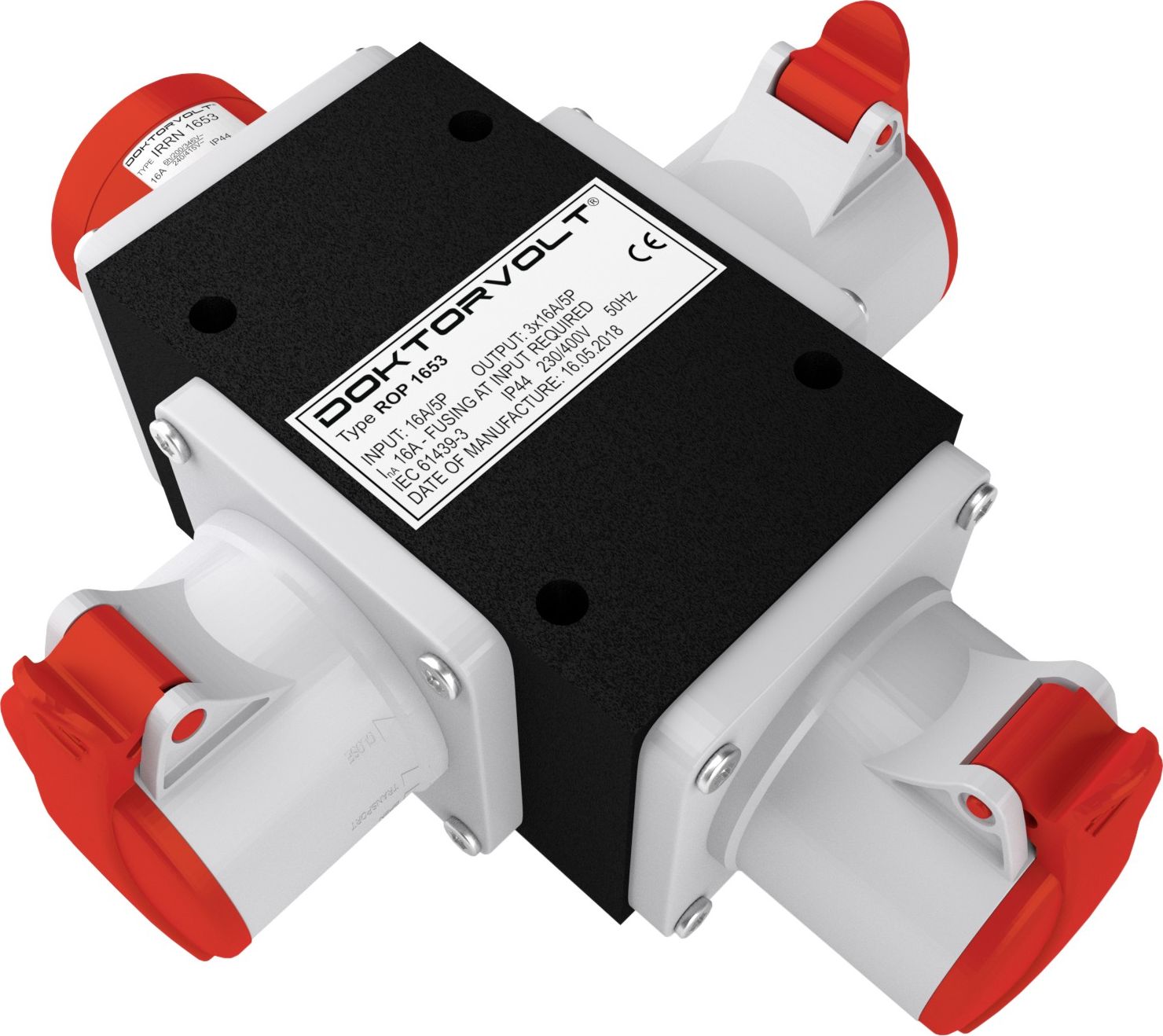 Doktorvolt Rozgałęźnik 3-fazowy wejście 1x16A 5P/ wyjście 3x16A 5P IP44 ROP 1653 6376