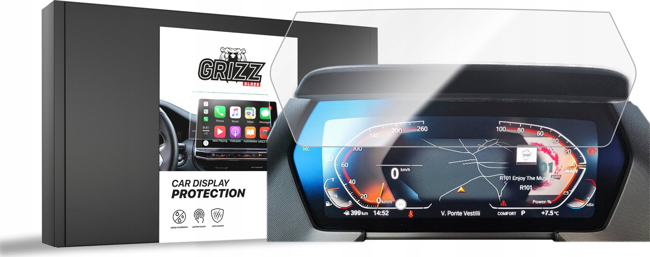 GrizzGlass Folia ceramiczna GrizzGlass CarDisplay Protection do BMW 1 F40 Live Cockpit 10,25" 2019-2024