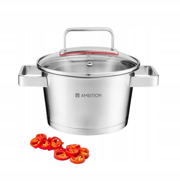 AMBITION GARNEK Z POKRYWKĄ STAL 60847 SELECTION 24cm / 5,3L INDUKCJA GAZ