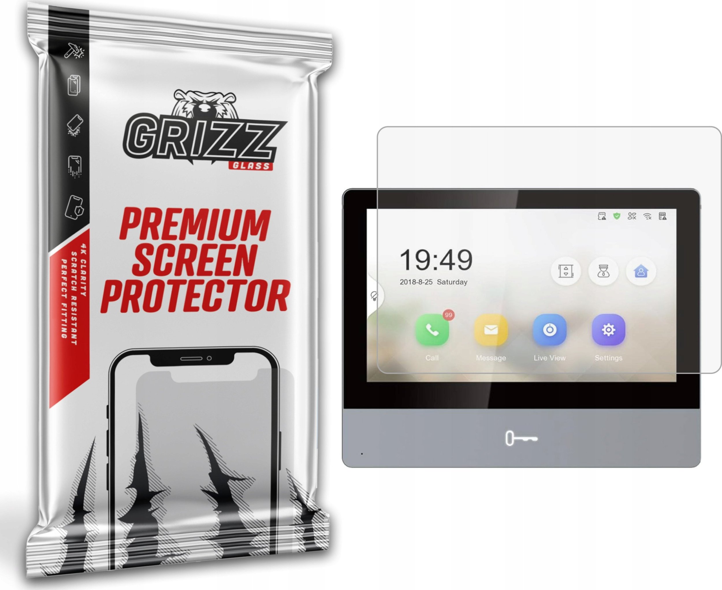 GrizzGlass Folia matowa GrizzGlass PaperScreen do wideodomofonu HIKVISION DS-KIS703-P/KIT-D2-PL703 7"