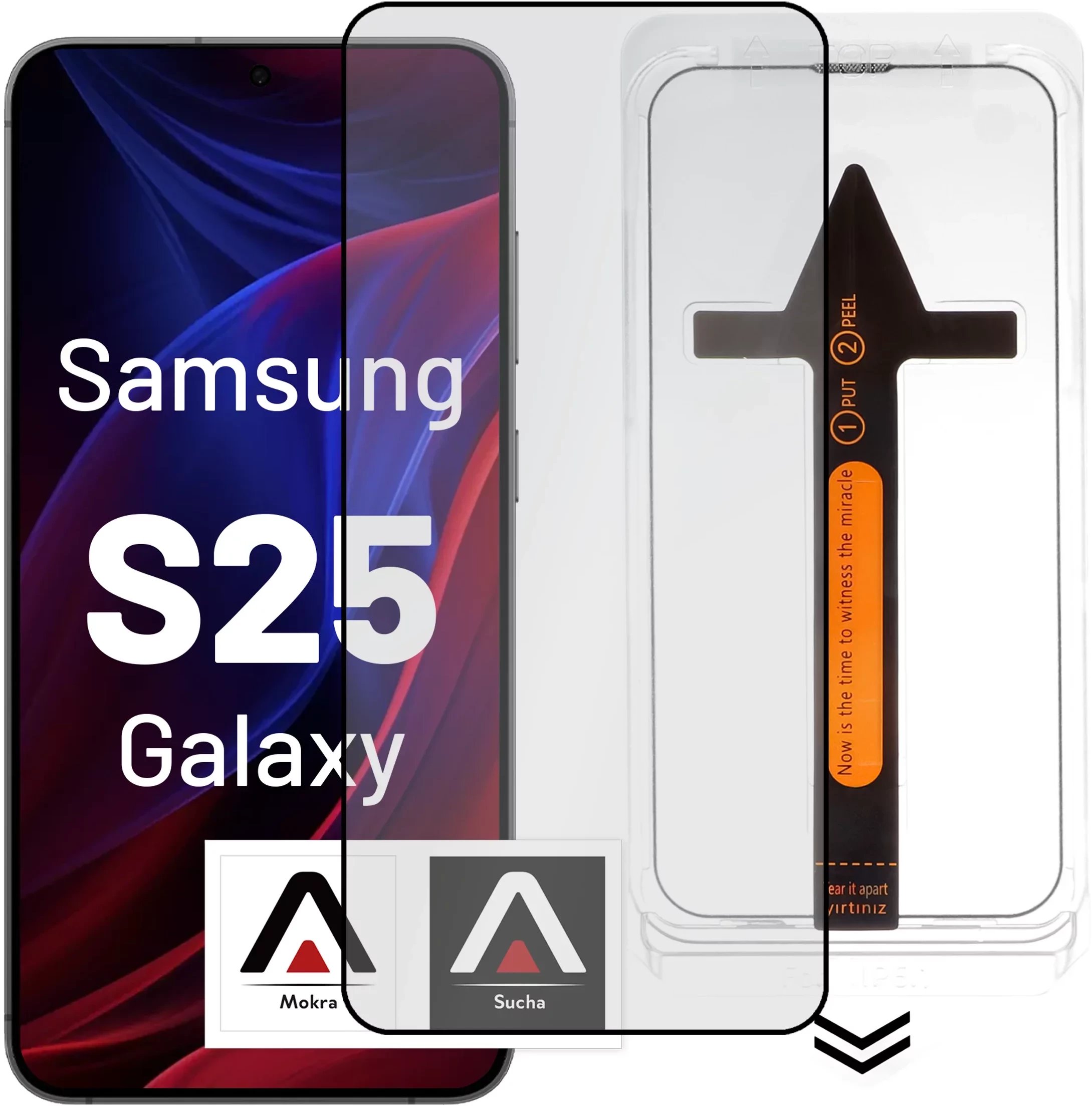 Szkło hartowane do Samsung Galaxy S25 ochronne szkiełko na ekran 9H Alogy EasyShield z ramką montażową