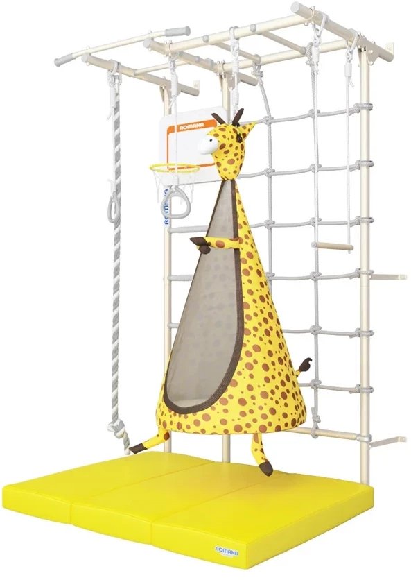 Drabinka gimnastyczna Next-5 Max 220 cm z huśtawką Żyrafa i materacem CE
