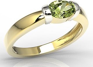 WĘC - Twój Jubiler Pierścionek z żółtego i białego złota z oliwinem AP-67ZB-OLI 17 / UE- 57