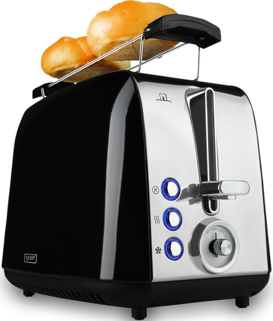 Toster Yoer TOSTER Opiekacz do chleba RUSZT NA BUŁKI Czarny TOSTY Grzanki 925W SANDWICH - Crystal T02BK